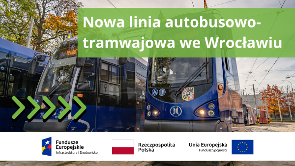 Grafika przedstawiająca tramwaje we Wrocławiu